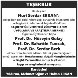 teşekkür ilanları